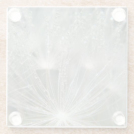 Schöne Wassertröpfchen Glasuntersetzer (Rückseite)