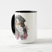 SCHÖNE WATERCOLOR BERNESE BERGHUND TASSE (Vorderseite Links)