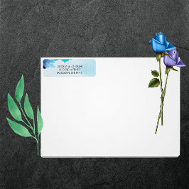 Schöne Watercolor Blue Wedding Rücksendeadresse