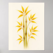 SCHÖNE WATERCOLOR-BOTANISCHE GOLD-BAMBUS-KUNST POSTER (Vorne)