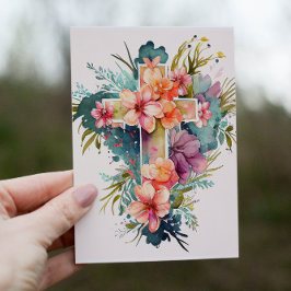 Schöne Watercolor Christliche Cross-Holiday Card Feiertagskarte
