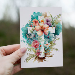 Schöne Watercolor Christliche Cross-Holiday Card Feiertagskarte