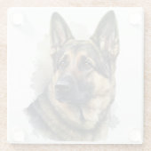 SCHÖNE WATERCOLOR DEUTSCHE SCHEPHERHERHUNDE GLASUNTERSETZER (Rückseite)