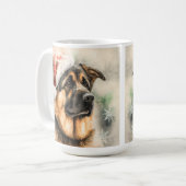 SCHÖNE WATERCOLOR DEUTSCHE SCHEPHERHERHUNDE KAFFEETASSE (Vorderseite Links)