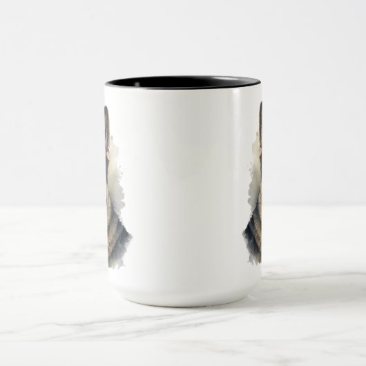 SCHÖNE WATERCOLOR DEUTSCHE SHEPHERHERHERDE HUNDE B TASSE (Zentrum)