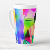 Schöne Watercolor-Frau Milchtasse (Linke Ecke)