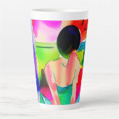 Schöne Watercolor-Frau Milchtasse (Vorderseite)