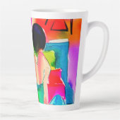 Schöne Watercolor-Frau Milchtasse (Rechts)