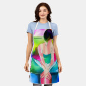 Schöne Watercolor-Frau Schürze (Getragen)