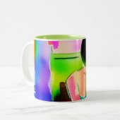 Schöne Watercolor-Frau Zweifarbige Tasse (Vorderseite Links)