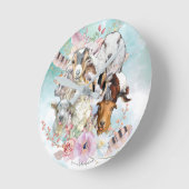 Schöne Watercolor GOAT Collage | von GetYerGoat™ Runde Wanduhr (Winkel)