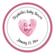 Schöne Watercolor Herz Babydusche