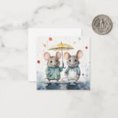 Schöne Watercolor-Maus-Karte Mitteilungskarte (Vorderseite/Rückseite Beispiel)