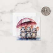 Schöne Watercolor-Maus-Karte Mitteilungskarte (Vorderseite/Rückseite Beispiel)