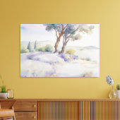 Schöne Watercolor Provence Landschaft Leinwanddruck (Insitu (Wohnzimmer))
