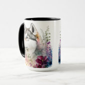 SCHÖNE WATERCOLOR SIBERIAN HUSKY HUSKY DOG TASSE (Vorderseite Links)