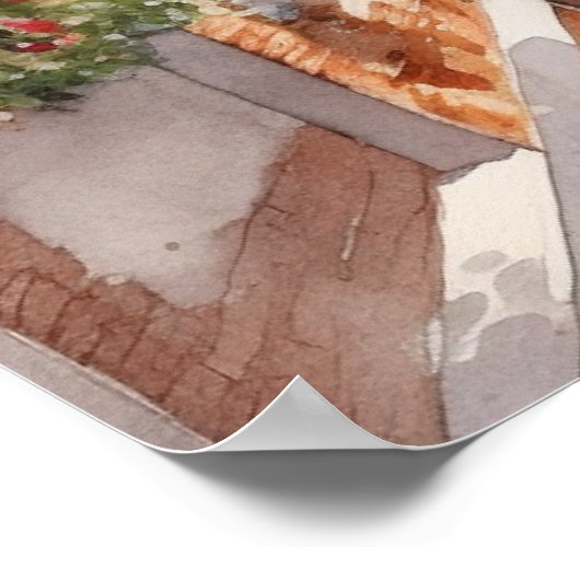 Schöne Watercolor Venedig Canal Travel Poster (Ecke)