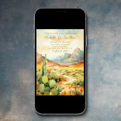 Schöne Watercolor-Wüste-Kakteen Wedding Einladung