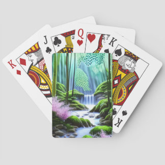 Schöne Waterfall Forest Playing Cards Spielkarten