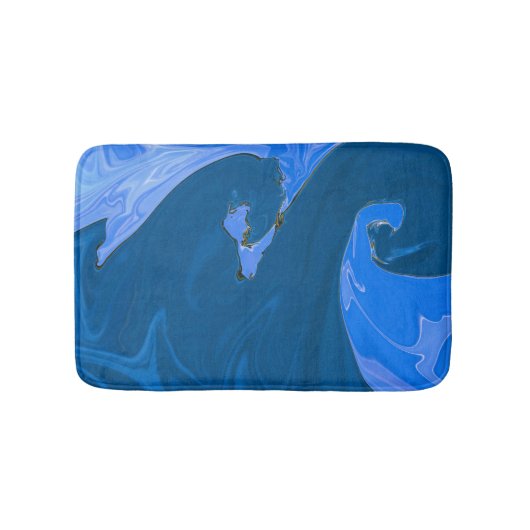 Schöne Waves Abstraktes Malerei Kunst Badematte (Vorderseite)