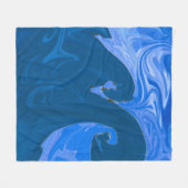 Schöne Waves Abstraktes Malerei Kunst Fleecedecke (Vorderseite (Horizontal))