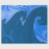 Schöne Waves Abstraktes Malerei Kunst Geschenkpapier (Flach)