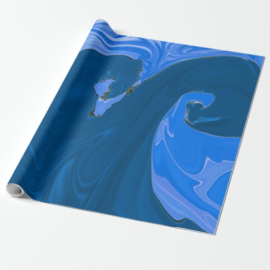 Schöne Waves Abstraktes Malerei Kunst Geschenkpapier (Ungerollt)