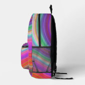 Schöne Wavy Farben des Regenbogens Bedruckter Rucksack (Rechts)