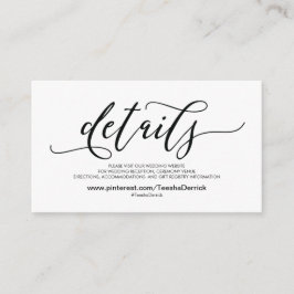 Schöne Website-Detailkarte für Hochzeiten Begleitkarte