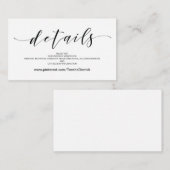 Schöne Website-Detailkarte für Hochzeiten Begleitkarte (Vorne/Hinten)