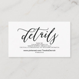 Schöne Website-Detailkarte für Hochzeiten Begleitkarte