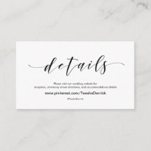 Schöne Website-Detailkarte für Hochzeiten