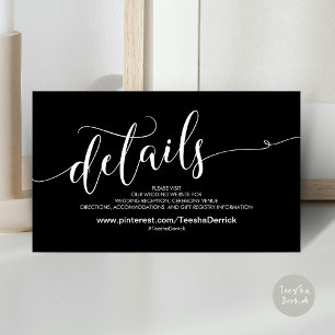 Schöne Website-Detailkarte für Hochzeiten Begleitkarte