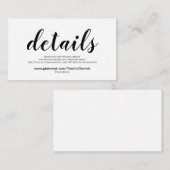 Schöne Website-Detailkarte für Hochzeiten Begleitkarte (Vorne/Hinten)