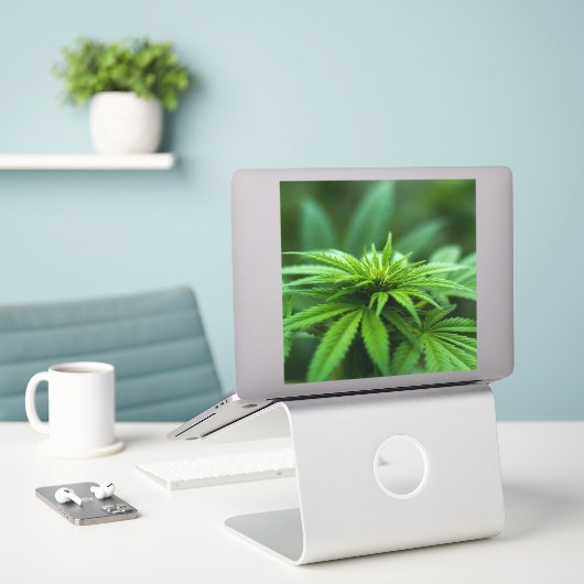 Schöne Weed Aufkleber (Laptop auf Schreibtisch)