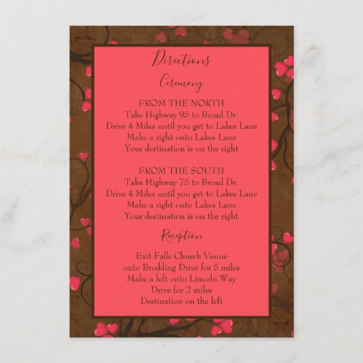 Schöne Wegbeschreibung Begleitkarte (Vorderseite)