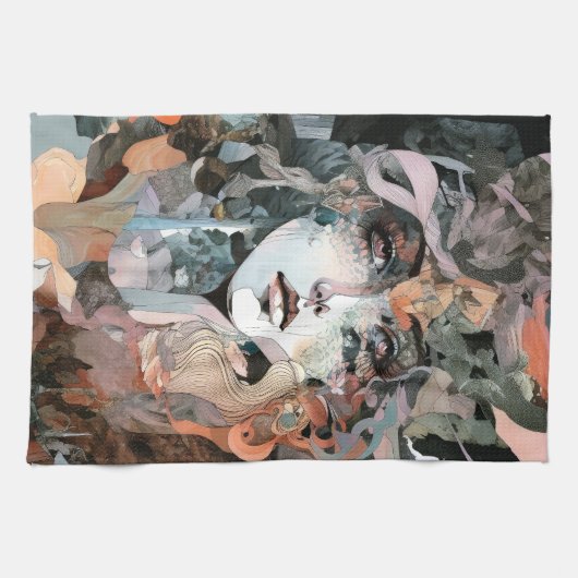 Schöne weibliche Collage Geschirrtuch (Horizontal)