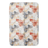 Schöne weibliche Pfirsich Blau und Weiß Blumen Badematte (Vorderseite Vertikal)