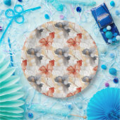 Schöne weibliche Pfirsich Rotes Blau und Weiße Blü Pappteller (Party)