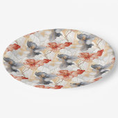 Schöne weibliche Pfirsich Rotes Blau und Weiße Blü Pappteller (Schrägansicht)