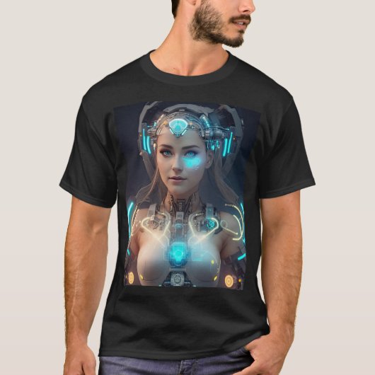 Schöne Weiblichkeit Glows Cyborg T-Shirt (Vorderseite)