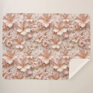 Schöne weich rosa Blume blühen Sherpadecke