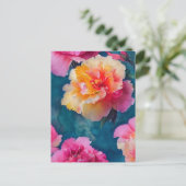 Schöne, weich rosa Blume Postkarte (Stehend Vorderseite)