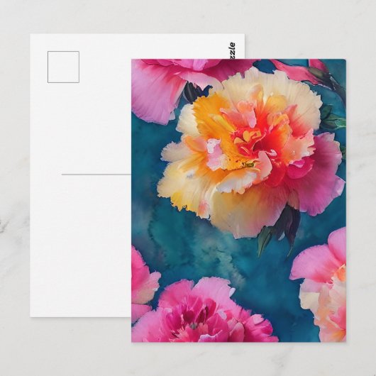 Schöne, weich rosa Blume Postkarte (Vorne/Hinten)