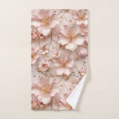 Schöne weich rosa Pastell floral Badhandtuch Set (Handtuch)
