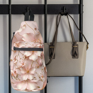 Schöne weich rosa Pastell floral Crossbody Bag