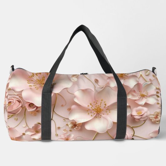 Schöne weich rosa Pastell floral Duffle Bag (Vorderseite)