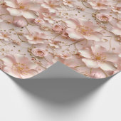 Schöne weich rosa Pastell floral Geschenkpapier (Ecke)