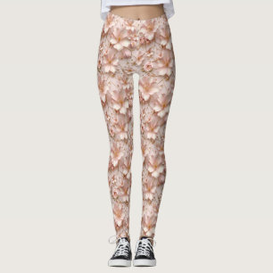 Schöne weich rosa Pastell floral Leggings