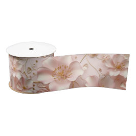 Schöne weich rosa Pastell floral Satinband